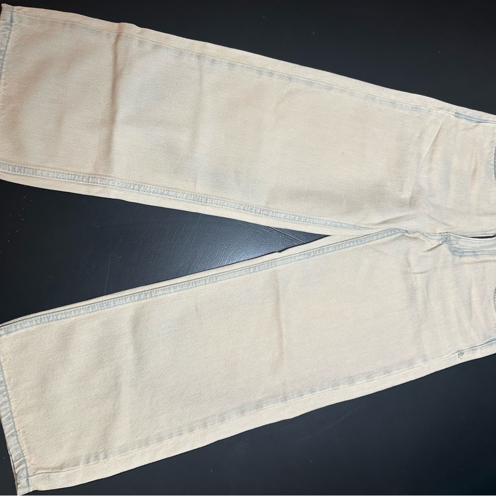 Zara Kids Beige Wide-Leg Jeans